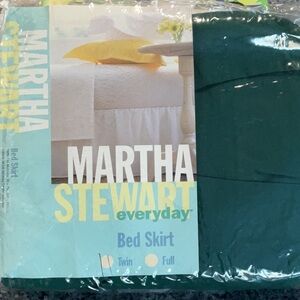 Martha Stewart twin bed skirt. Color is evergreen